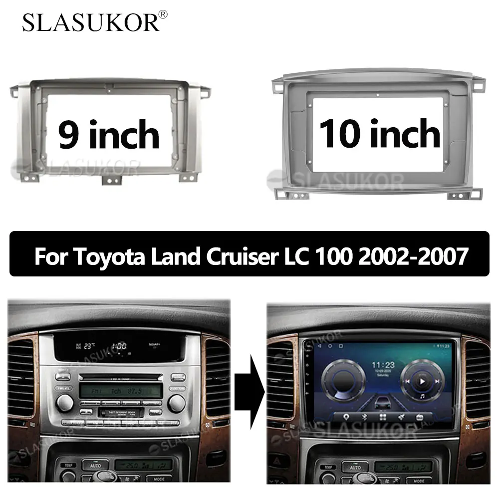 9 10 INCH Android Car frame Kit Fascia Panel For Toyota Land Cruiser LC 100 2002 2003 2004 - 2007 ABS Screen Radio Audio Frame
9 10 INCH Android Car frame Kit Fascia Panel For Toyota Land Cruiser LC 100 2002 2003 2004 - 2007 ABS Screen Radio Audio Frame