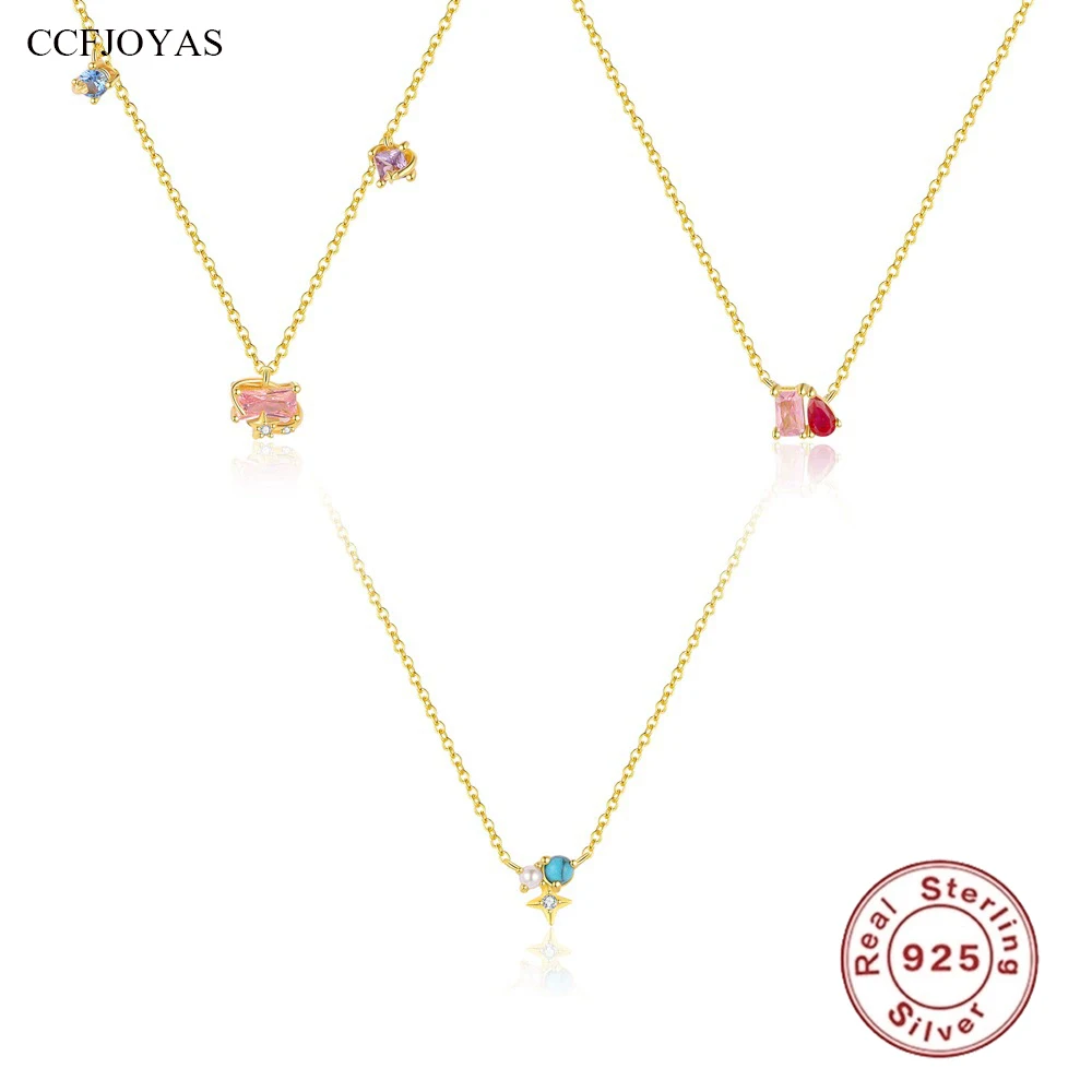 CCFJOYAS Hypoallergenic 925 Sterling Silver Minimalist different Style Necklace for Women Colorful Cubic Zirconia Necklace
CCFJOYAS Hypoallergenic 925 Sterling Silver Minimalist different Style Necklace for Women Colorful Cubic Zirconia Necklace