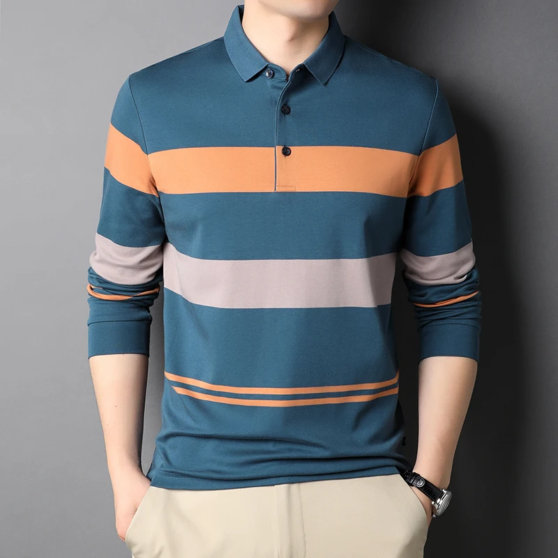 2022 Spring and Autumn 100% Cotton Long Sleeve Mens Polo Shirts High Quality Wide Stripe Business Casual Male Polo Shirt 3XL
2022 Spring and Autumn 100% Cotton Long Sleeve Mens Polo Shirts High Quality Wide Stripe Business Casual Male Polo Shirt 3XL