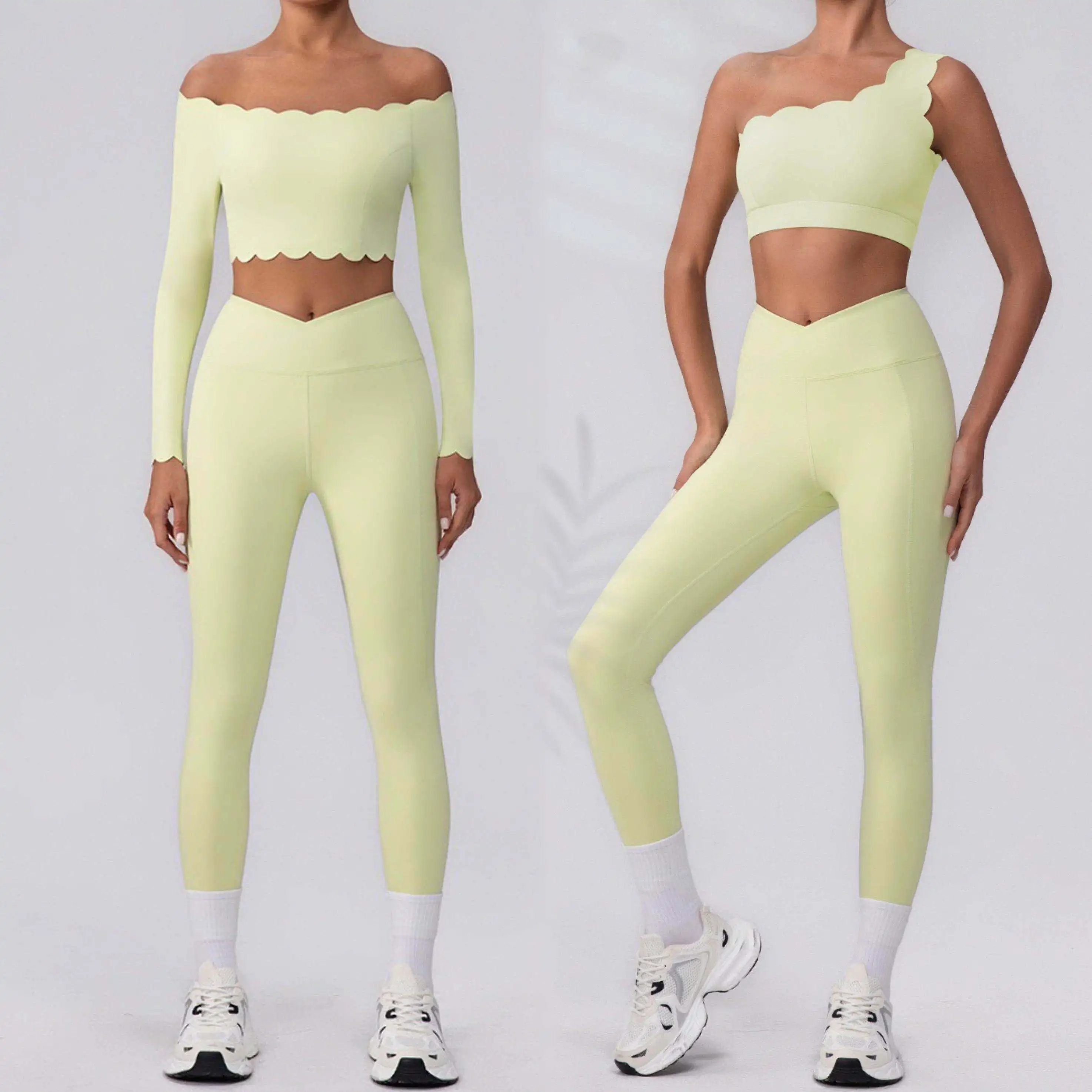 Fitness Clothing Set Wave One Shoulder Long Sleeve Peach Long Pants Yoga Set Women Breathable Moisture Wicking Elastic
Fitness Clothing Set Wave One Shoulder Long Sleeve Peach Long Pants Yoga Set Women Breathable Moisture Wicking Elastic