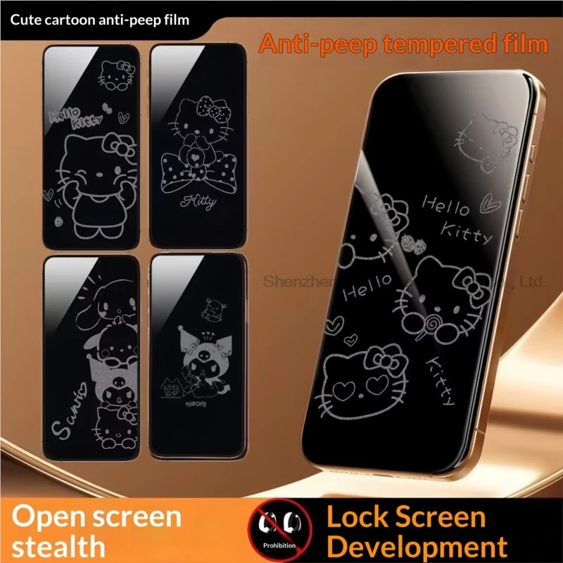 Sanrio Hello Kitty Anti-Peep Hidden Pattern Tempered Glass HD Screen Protector for iPhone 17 17Pro Max 16 15 14 13 Pro Max Plus.
Sanrio Hello Kitty Anti-Peep Hidden Pattern Tempered Glass HD Screen Protector for iPhone 17 17Pro Max 16 15 14 13 Pro Max Plus.