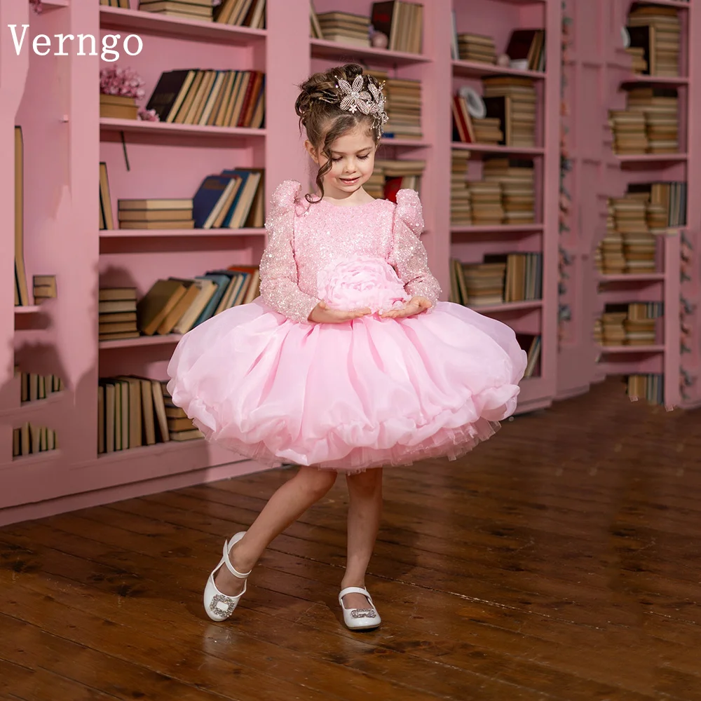 Verngo Princess Soft Tulle Mini Girl Flowers Dress Full Sleeves Short Birthday Party Dresses Elegant Ball Gowns Customized
Verngo Princess Soft Tulle Mini Girl Flowers Dress Full Sleeves Short Birthday Party Dresses Elegant Ball Gowns Customized