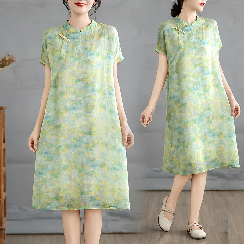 Summer Cotton Linen Loose Dress New Chinese Style National Spirit Women's Clothing Midi Skirt Thin Fabric Batwing S...
Summer Cotton Linen Loose Dress New Chinese Style National Spirit Women's Clothing Midi Skirt Thin Fabric Batwing S...