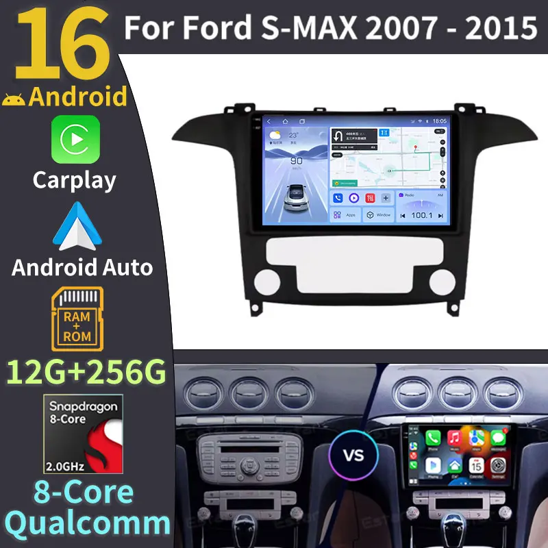 Android 16 Car Radio For Ford S Max S-MAX 2007 - 2015 Navigation Wireless Carplay WIFI Multimedia 2K QLED Plug And Play Qualcomm
Android 16 Car Radio For Ford S Max S-MAX 2007 - 2015 Navigation Wireless Carplay WIFI Multimedia 2K QLED Plug And Play Qualcomm