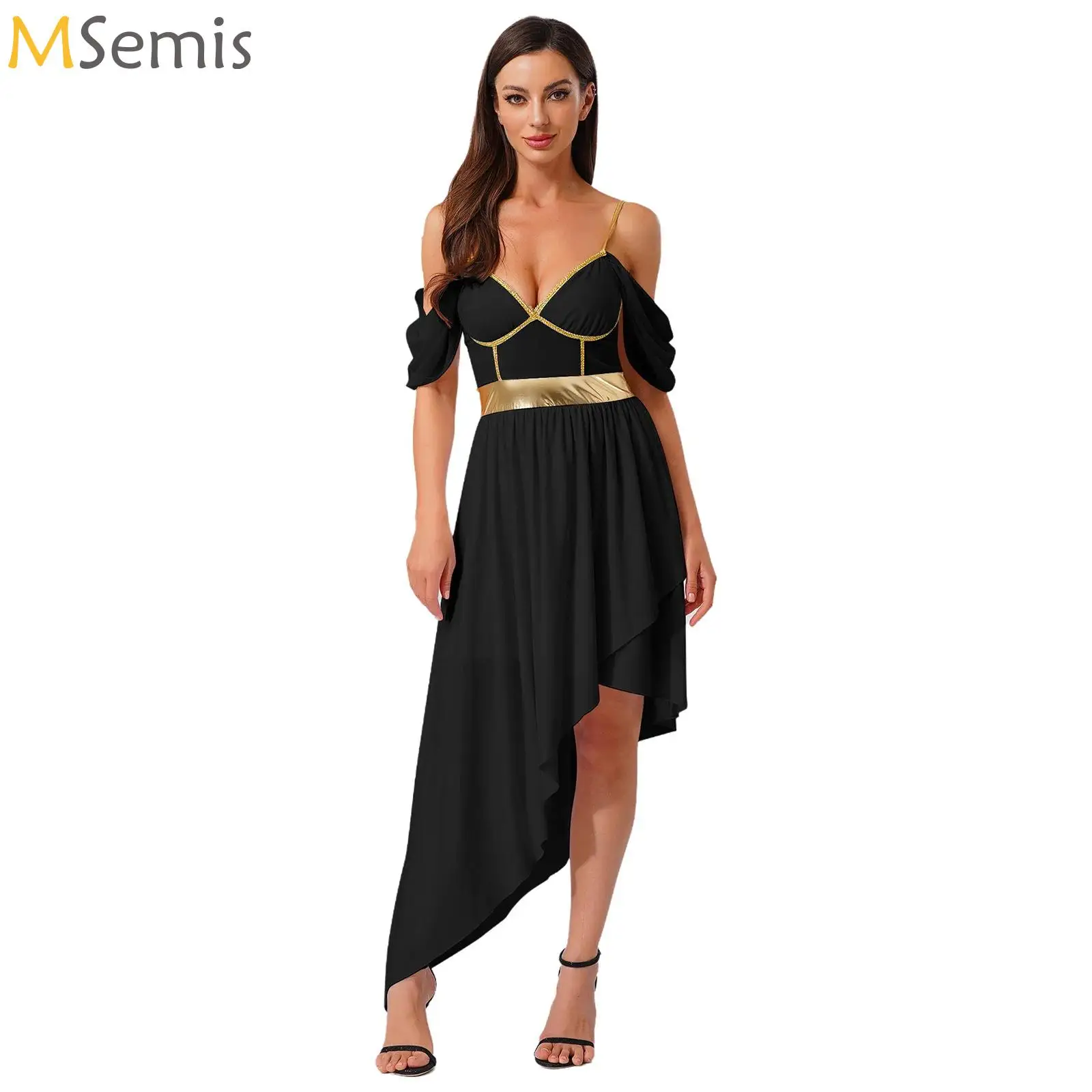Women Halloween Ancient Greek Deity Cosplay Costume Metallic Ancient Toga Sling Dress Greece Roman Goddness Queen Role Play Robe
Women Halloween Ancient Greek Deity Cosplay Costume Metallic Ancient Toga Sling Dress Greece Roman Goddness Queen Role Play Robe