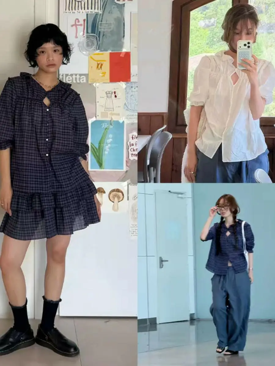 Women's Shirt And Skirt Set with Hollow out Plaid Design Bubble Sleeves Lace Collar Short Length Cotton Summer Fashion Set
Women's Shirt And Skirt Set with Hollow out Plaid Design Bubble Sleeves Lace Collar Short Length Cotton Summer Fashion Set