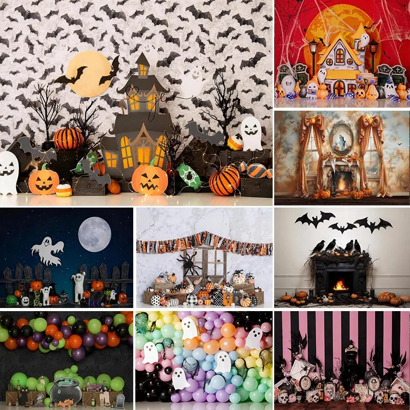 LS Cute Halloween Ghost With Cats Pumpkin Backdrops Kids Adult Photography Props Purple Bats Big Moon Castle Balloons Background
LS Cute Halloween Ghost With Cats Pumpkin Backdrops Kids Adult Photography Props Purple Bats Big Moon Castle Balloons Background