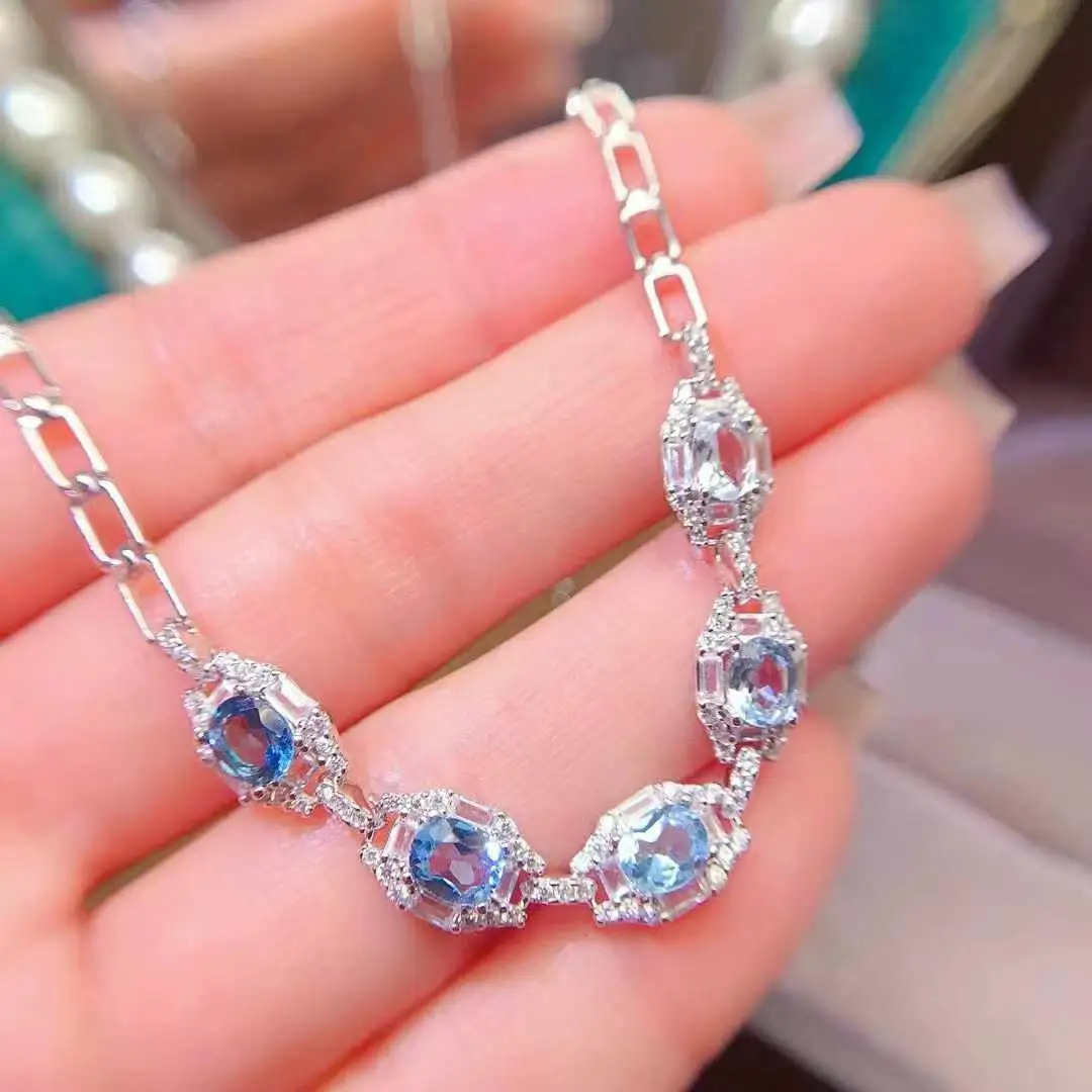 Fashion Classic 100% Natural Aquamarine Bracelet 925 Sterling Silver Fashion Aquamarine Bracelet
Fashion Classic 100% Natural Aquamarine Bracelet 925 Sterling Silver Fashion Aquamarine Bracelet