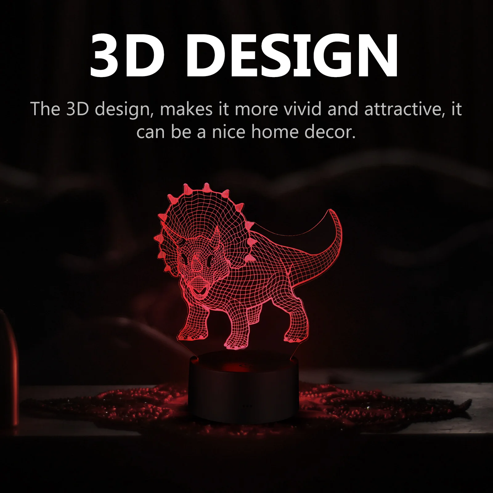 3D Night Light Dinosaur Shaped LED Lamp Touch Control Remote Bedroom Decor Smooth Lighting Warm Atmosphere Creative for Kids
3D Night Light Dinosaur Shaped LED Lamp Touch Control Remote Bedroom Decor Smooth Lighting Warm Atmosphere Creative for Kids