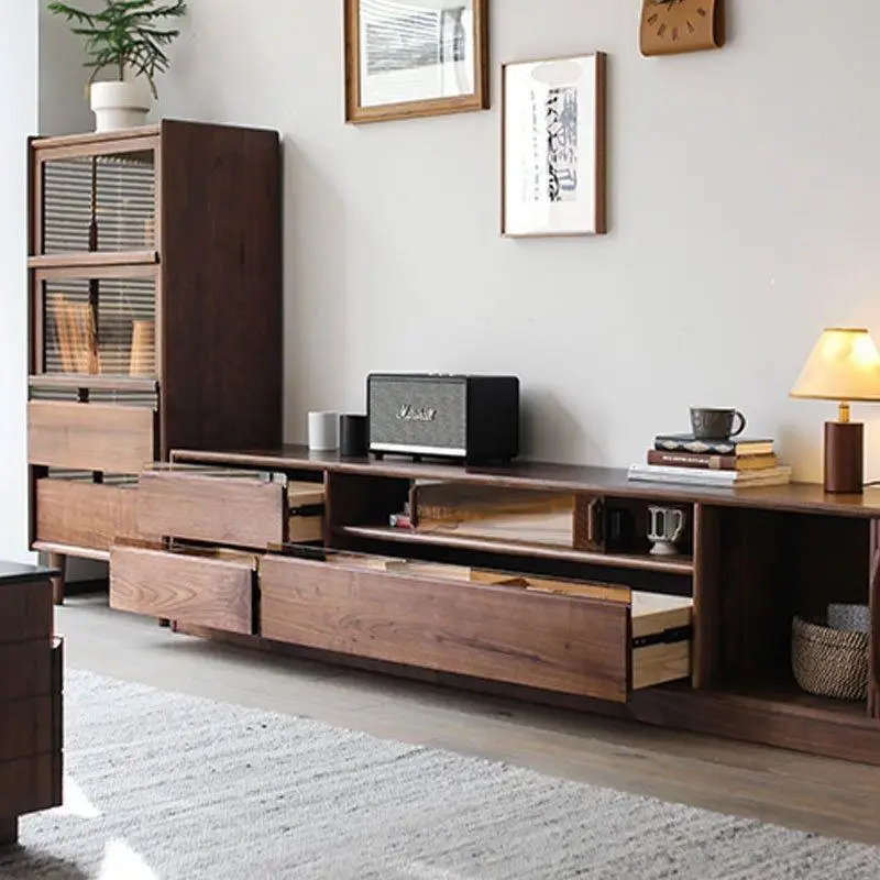 Solid wood TV cabinet Walnut small apartment low cabinetNordic multi-functional living room storage locker Log audio-visual cab
Solid wood TV cabinet Walnut small apartment low cabinetNordic multi-functional living room storage locker Log audio-visual cab