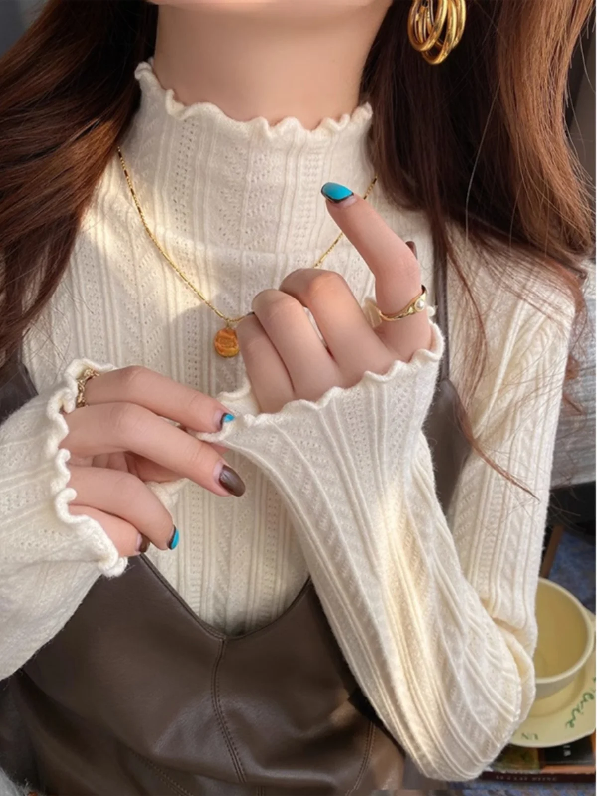 White f High Collar Knitted Sweater Women Spring Autumn 2025 New Texture Sensation Inner Wear Base irt Top Sweet Sle S...
White f High Collar Knitted Sweater Women Spring Autumn 2025 New Texture Sensation Inner Wear Base irt Top Sweet Sle S...