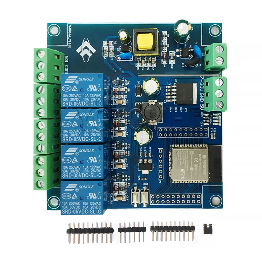 ESP32 4 Channel Relay Module AC/DC WIFI Bluetooth BLE Four-channel Relay ESP32-WROOM Development Board
ESP32 4 Channel Relay Module AC/DC WIFI Bluetooth BLE Four-channel Relay ESP32-WROOM Development Board