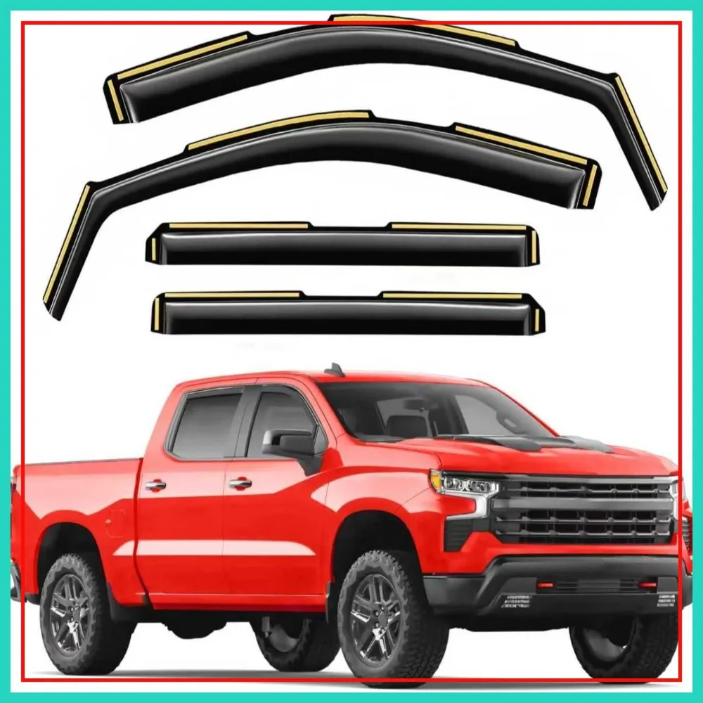 In-Channel Window Rain Guards for Chevy Silverado/GMC Sierra 1500 2019-2026 Crew Cab, Vent Visors Extra Durable Deflectors
In-Channel Window Rain Guards for Chevy Silverado/GMC Sierra 1500 2019-2026 Crew Cab, Vent Visors Extra Durable Deflectors