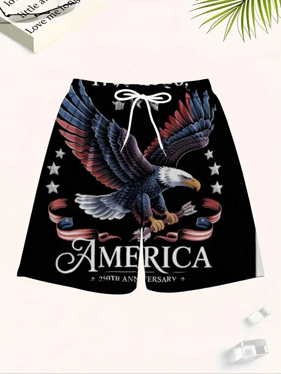 Patriotic Men Swim Trunks With Eagle Stars Stripes 250th Anniversary Edition
Patriotic Men Swim Trunks With Eagle Stars Stripes 250th Anniversary Edition