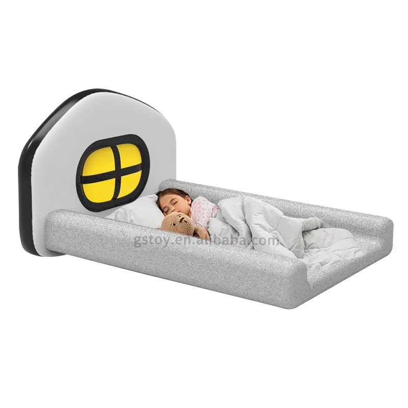 STLF Flocked Eco Friendly PVC Inflatable Children Mattress House Shaped Backrest Kids Travelling Air Bed With Rail
STLF Flocked Eco Friendly PVC Inflatable Children Mattress House Shaped Backrest Kids Travelling Air Bed With Rail