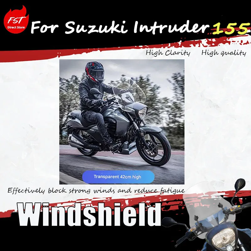 For Suzuki Intruder 155 Modified with an upgraded front windshield panel specially designed for the new model
For Suzuki Intruder 155 Modified with an upgraded front windshield panel specially designed for the new model