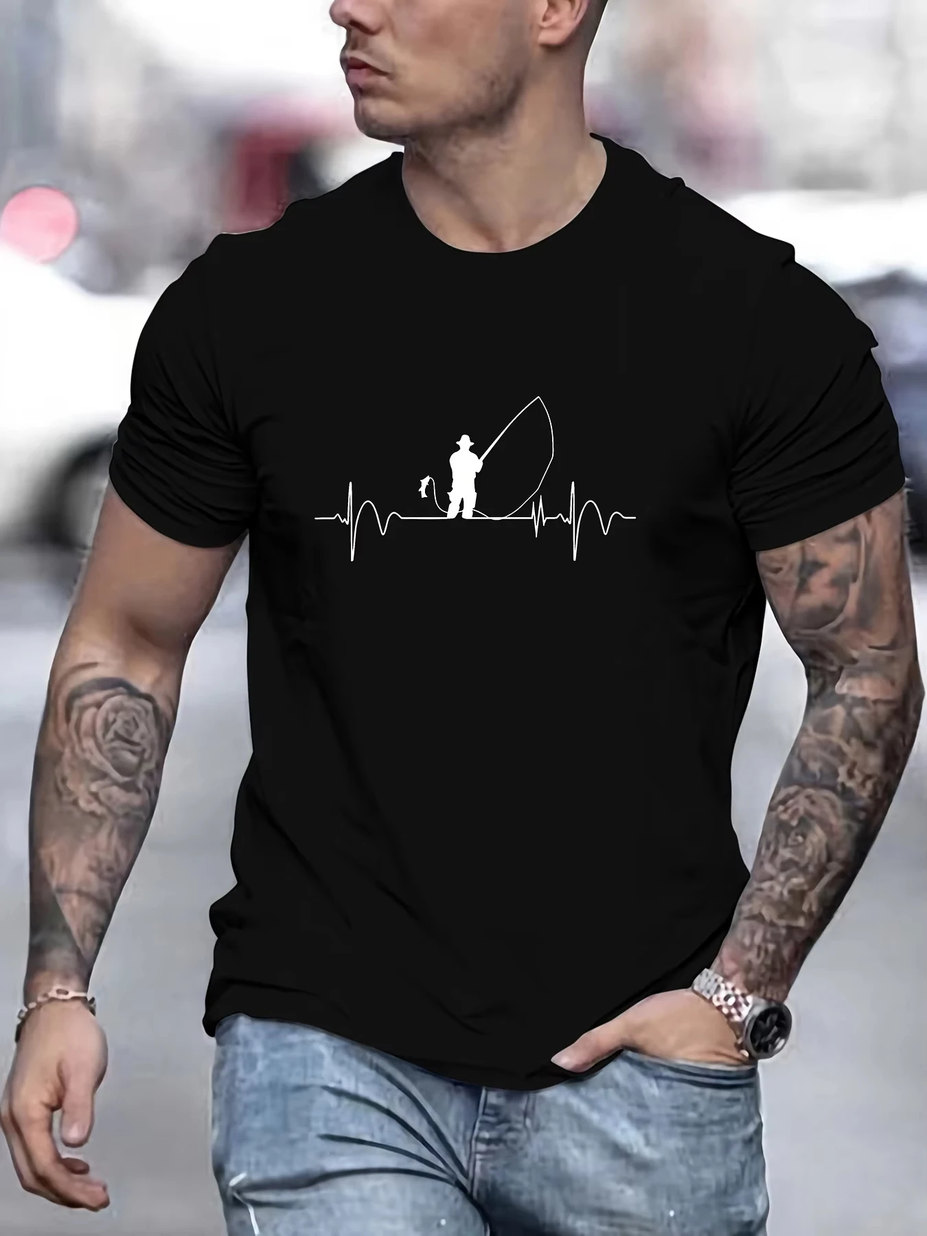 Man Short Sleeve T-shirt Fisherman Print Summer Breathable Streetwear Oversized O-Neck Tee Casual Fashion High Quality Clothing
Man Short Sleeve T-shirt Fisherman Print Summer Breathable Streetwear Oversized O-Neck Tee Casual Fashion High Quality Clothing