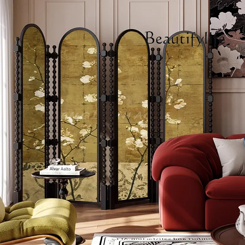 Retro French medieval flower branch screen partition living room porch cover homestay decoration solid wood folding screen
Retro French medieval flower branch screen partition living room porch cover homestay decoration solid wood folding screen
