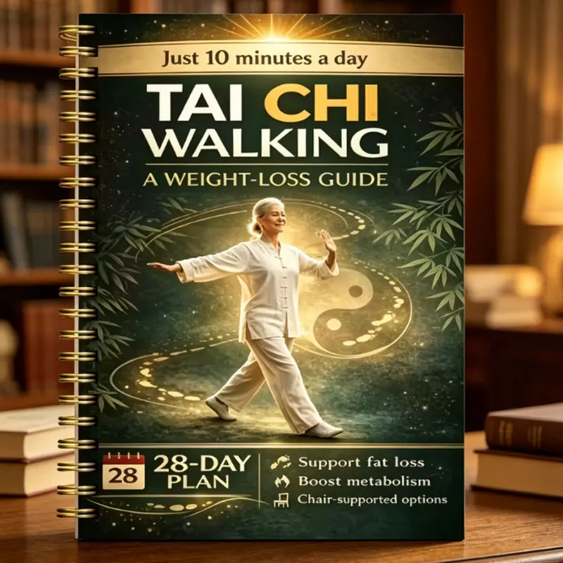 Tai chi walking fat-reducing guide 28-day plan with chair assistant option coil book
Tai chi walking fat-reducing guide 28-day plan with chair assistant option coil book