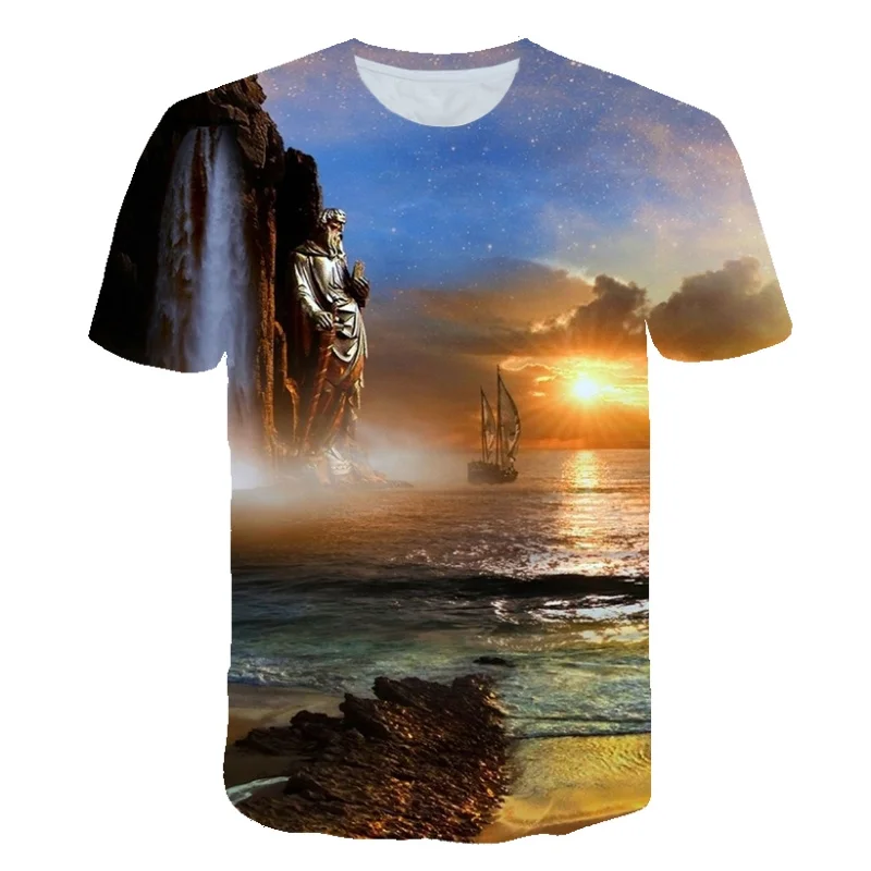 Summer Street Men Natural Landscape Pattern 3d Printing O Collar Short-Sleeved T-Shirt Fashion Creative Loose Plus Size Top
Summer Street Men Natural Landscape Pattern 3d Printing O Collar Short-Sleeved T-Shirt Fashion Creative Loose Plus Size Top