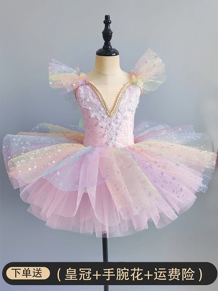 Children's New Year's Day Dance Dress Ballet Girls' Little Swan Dance Suit Colorful Kindergarten Baby Dancing Fluffy Gauze Skirt
Children's New Year's Day Dance Dress Ballet Girls' Little Swan Dance Suit Colorful Kindergarten Baby Dancing Fluffy Gauze Skirt