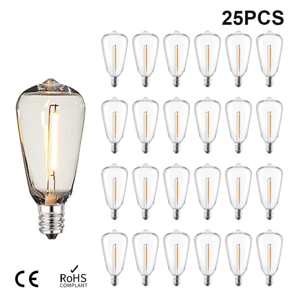 Led Replacement Light Bulbs Shatterproof Bulbs ST38 Plastic E12 1W 220V Warm White 2700k Decorative For String Light
Led Replacement Light Bulbs Shatterproof Bulbs ST38 Plastic E12 1W 220V Warm White 2700k Decorative For String Light