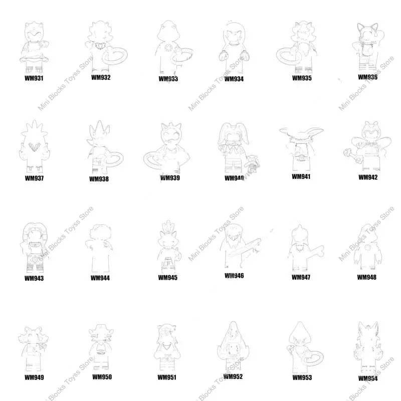 WM6086 WM6087 WM6088 Строительные блоки Мультфильм ТВ Аниме модели Фигурки WM931-WM954
WM6086 WM6087 WM6088 Строительные блоки Мультфильм ТВ Аниме модели Фигурки WM931-WM954
