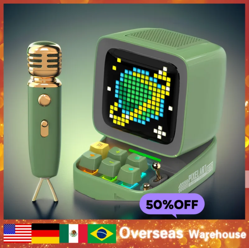 Divoom Ditoo-Mic Bluetooth Speaker with Karaoke Microphone, Different Sound Modes, Gift Idea Desktop Decor, Pixel Art Display
Divoom Ditoo-Mic Bluetooth Speaker with Karaoke Microphone, Different Sound Modes, Gift Idea Desktop Decor, Pixel Art Display