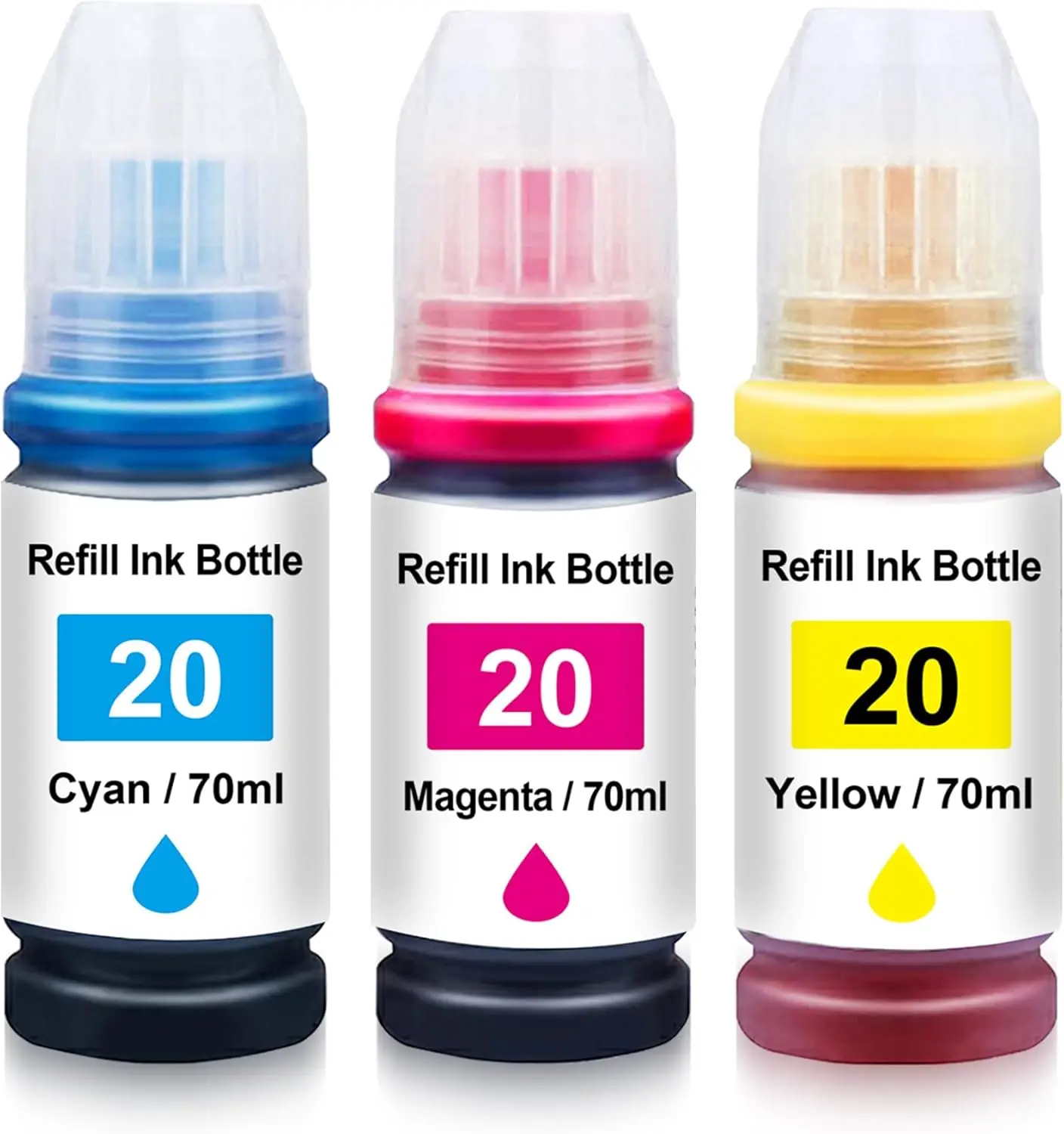 GI-20 GI20 Ink Bottles Compatible for G7020 G6020 G5020 Printers, GI-20 CMY Ink Bottle Value Pack (3-Pack, Cyan Yellow Magenta)
GI-20 GI20 Ink Bottles Compatible for G7020 G6020 G5020 Printers, GI-20 CMY Ink Bottle Value Pack (3-Pack, Cyan Yellow Magenta)