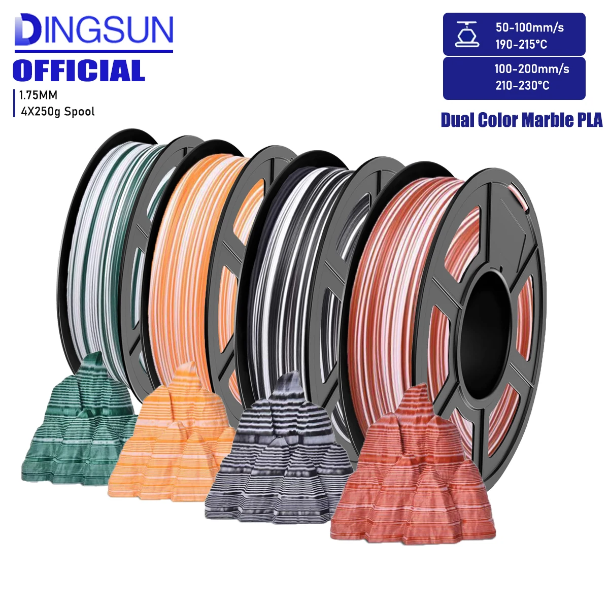 DINGSUN Matte Rock Rainbow 3D-принтер PLA-нить 1,75 +/-0,03 мм, матовая многоцветная нить PLA, 250 г/500 г/1 кг, катушка
DINGSUN Matte Rock Rainbow 3D-принтер PLA-нить 1,75 +/-0,03 мм, матовая многоцветная нить PLA, 250 г/500 г/1 кг, катушка