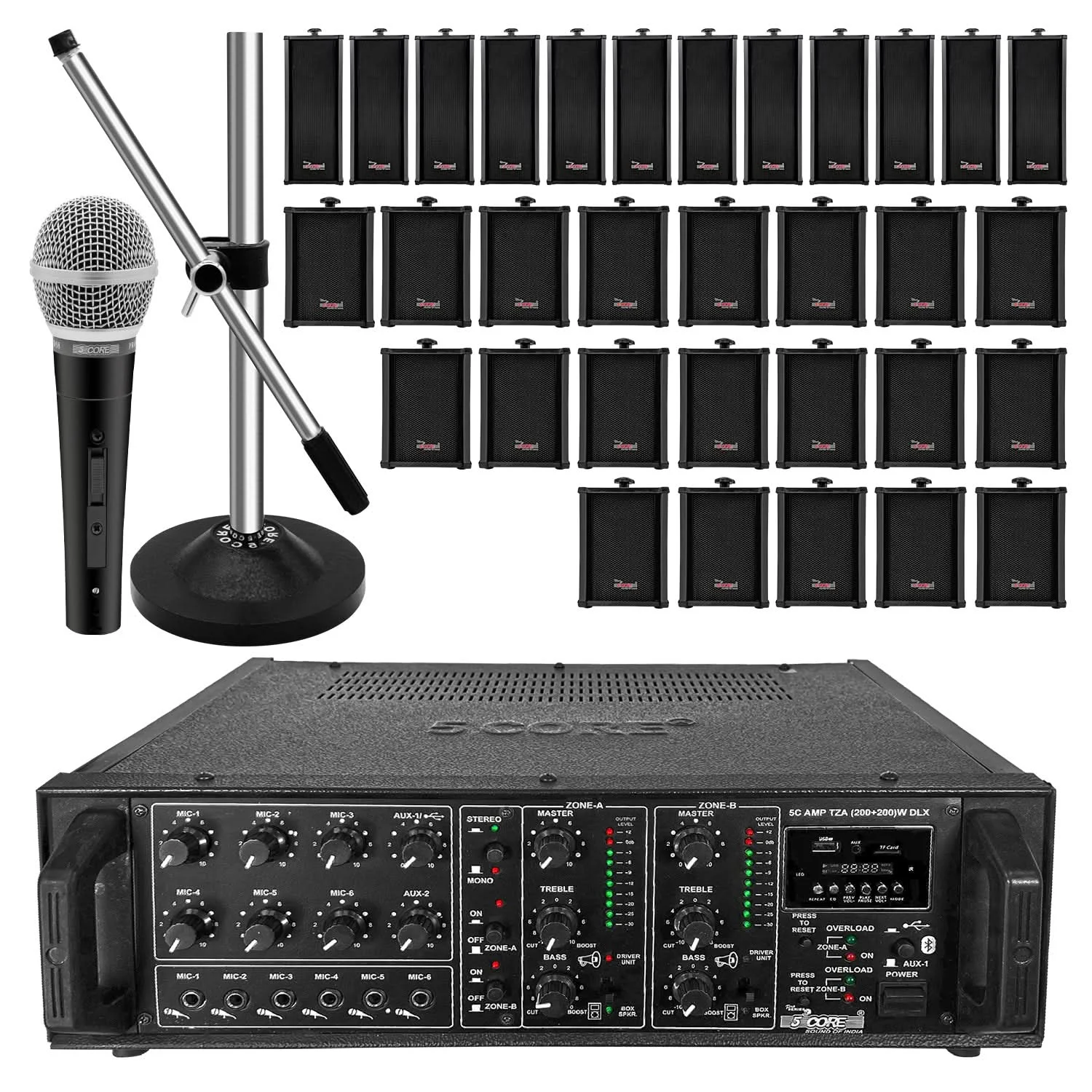 5 Core PA System Outdoor Indoor Industrial Grade Paging Kit w 32 Wall Speaker Packet Amp 200
5 Core PA System Outdoor Indoor Industrial Grade Paging Kit w 32 Wall Speaker Packet Amp 200