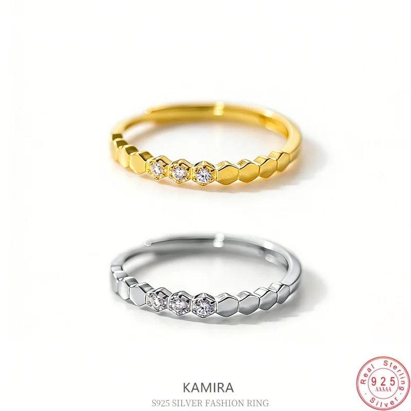 KAMIRA 925 Sterling Silver Daily Gentle Zircon Honeycomb Adjustable Rings for Women Party Banquet Charm Delicate Fashion Jewelry
KAMIRA 925 Sterling Silver Daily Gentle Zircon Honeycomb Adjustable Rings for Women Party Banquet Charm Delicate Fashion Jewelry