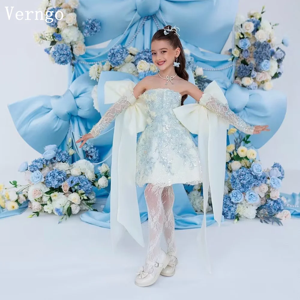 Verngo Luxury Mini Girl Fowers Dress Bow Lace Appliques Princess Birthday Party Dresses Sleeves Kid Prom Gown Customized
Verngo Luxury Mini Girl Fowers Dress Bow Lace Appliques Princess Birthday Party Dresses Sleeves Kid Prom Gown Customized