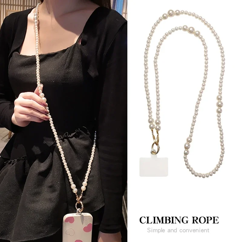 Mobile Phone Lanyard Long Crossbody Lanyard Pearl Lanyard Neck and Back Rope Women's Handmade Pearl Chain Clip Universal Lanyard
Mobile Phone Lanyard Long Crossbody Lanyard Pearl Lanyard Neck and Back Rope Women's Handmade Pearl Chain Clip Universal Lanyard