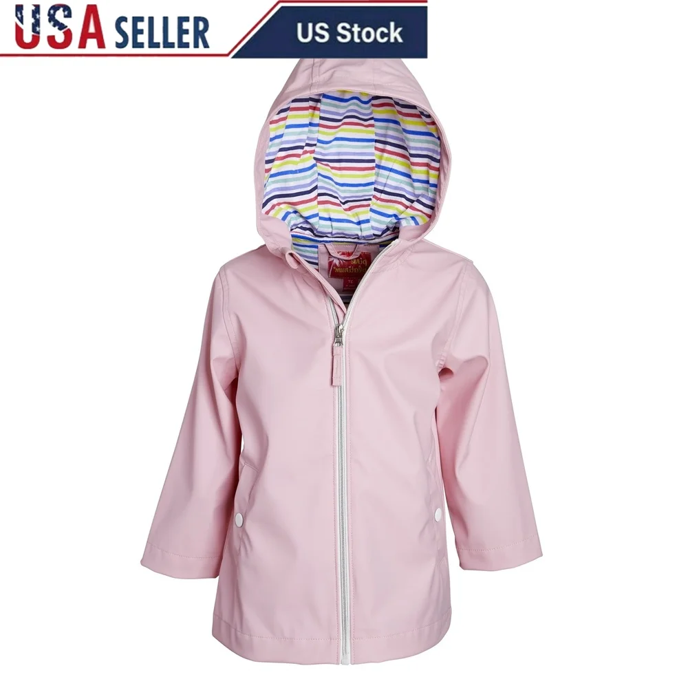 Водостойкая непромокаемая куртка с капюшоном для девочек, полная молния с трикотажной подкладкой, боковыми карманами, теплая сухая защита, верхняя одежда, размеры 4-16 
Водостойкая непромокаемая куртка с капюшоном для девочек, полная молния с трикотажной подкладкой, боковыми карманами, теплая сухая защита, верхняя одежда, размеры 4-16