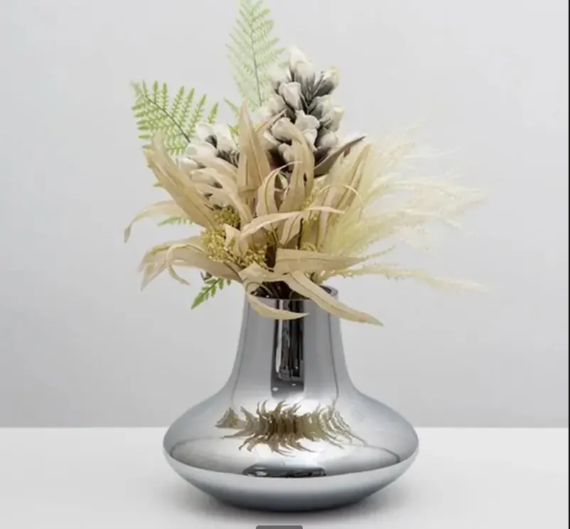Silver Glass Vase Decorative Ornaments Desktop Flower Arrangement Container Decor Hydroponic Vases
Silver Glass Vase Decorative Ornaments Desktop Flower Arrangement Container Decor Hydroponic Vases