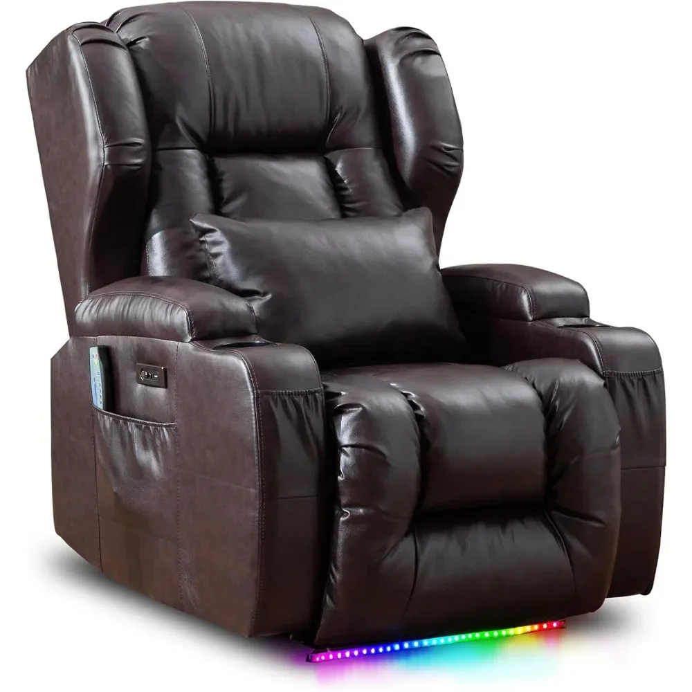 Power Recliner Chair with Massage and Heat - Home Theater Seating Seats with LED Lights, Game Movie Theater Recliner Sofa Chairs
Power Recliner Chair with Massage and Heat - Home Theater Seating Seats with LED Lights, Game Movie Theater Recliner Sofa Chairs