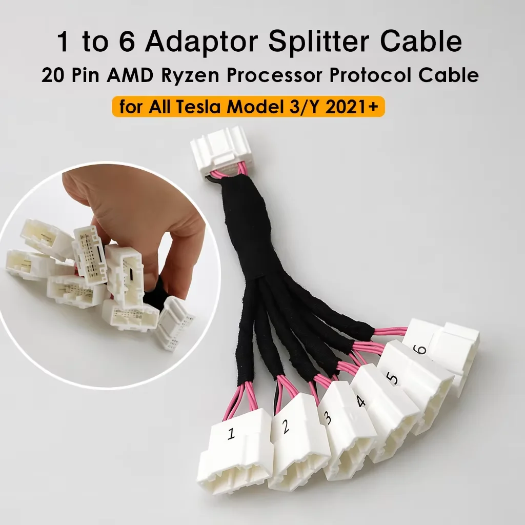 CANBus 20-Pin CAN One-to-Six OBD Adapter Splitter Harness for Tesla Compatible with Tesla Model 3 and Model Y After 2021
CANBus 20-Pin CAN One-to-Six OBD Adapter Splitter Harness for Tesla Compatible with Tesla Model 3 and Model Y After 2021