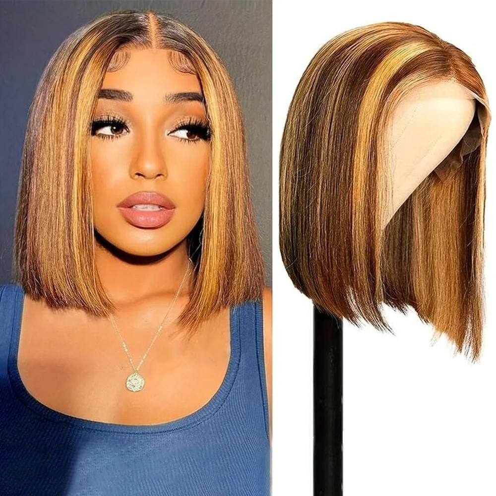 13x4 Transparent Lace Front Bob Wig Human Hair 4/27 Highlight Ombre Colored Straight Bob Wig HD Frontal Lace Wig 8-14inch
13x4 Transparent Lace Front Bob Wig Human Hair 4/27 Highlight Ombre Colored Straight Bob Wig HD Frontal Lace Wig 8-14inch