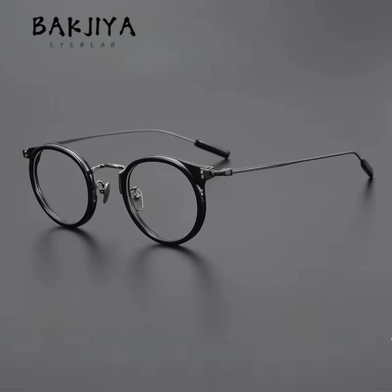 Винтажная круглая черная оправа из ацетата и титана, оправа для очков для мужчин и женщин, очки с маленьким лицом, близорукость, очки по рецепту, круглые очки в стиле ретро
Винтажная круглая черная оправа из ацетата и титана, оправа для очков для мужчин и женщин, очки с маленьким лицом, близорукость, очки по рецепту, круглые очки в стиле ретро