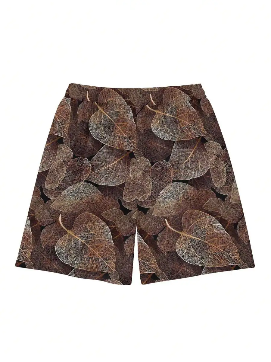 Dry Leaf Vein Print Outdoor Casual Sports Shorts With Drawstring And Side Pockets Loose Fit Polyester
Dry Leaf Vein Print Outdoor Casual Sports Shorts With Drawstring And Side Pockets Loose Fit Polyester