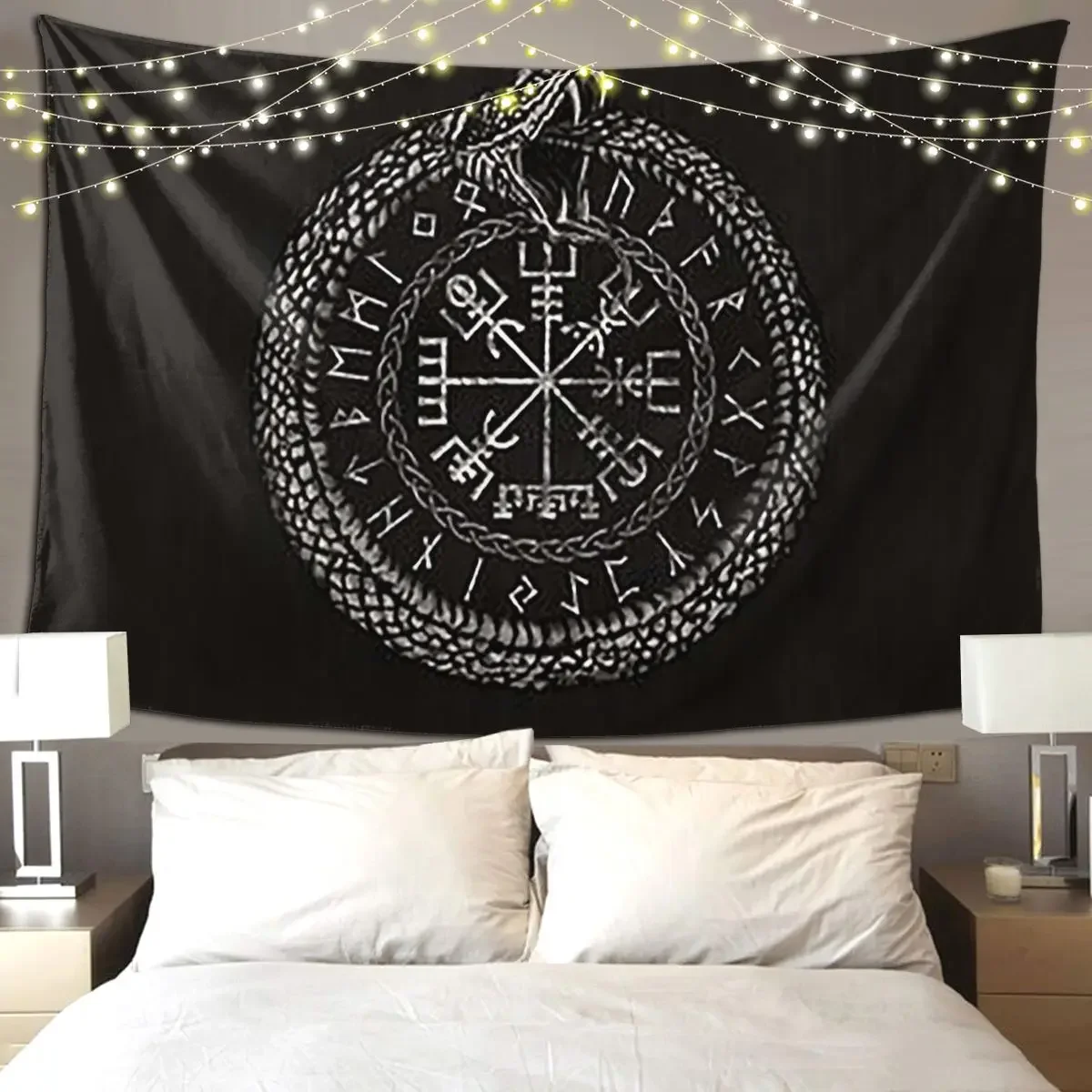 Vegvisir With Ouroboros And Run Tapestry Art Wall Hanging Aesthetic Home Decoration Tapestries for Living Room Bedroom Dorm Room
Vegvisir With Ouroboros And Run Tapestry Art Wall Hanging Aesthetic Home Decoration Tapestries for Living Room Bedroom Dorm Room