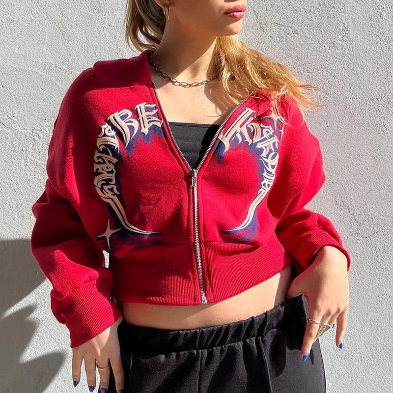 Letter Print Mall Gothic Vintage Hoodie Grunge Long Sleeve Red Hooded Sweatshirt Y2k Harajuku Aesthetic Women Short Jacket Coats
Letter Print Mall Gothic Vintage Hoodie Grunge Long Sleeve Red Hooded Sweatshirt Y2k Harajuku Aesthetic Women Short Jacket Coats