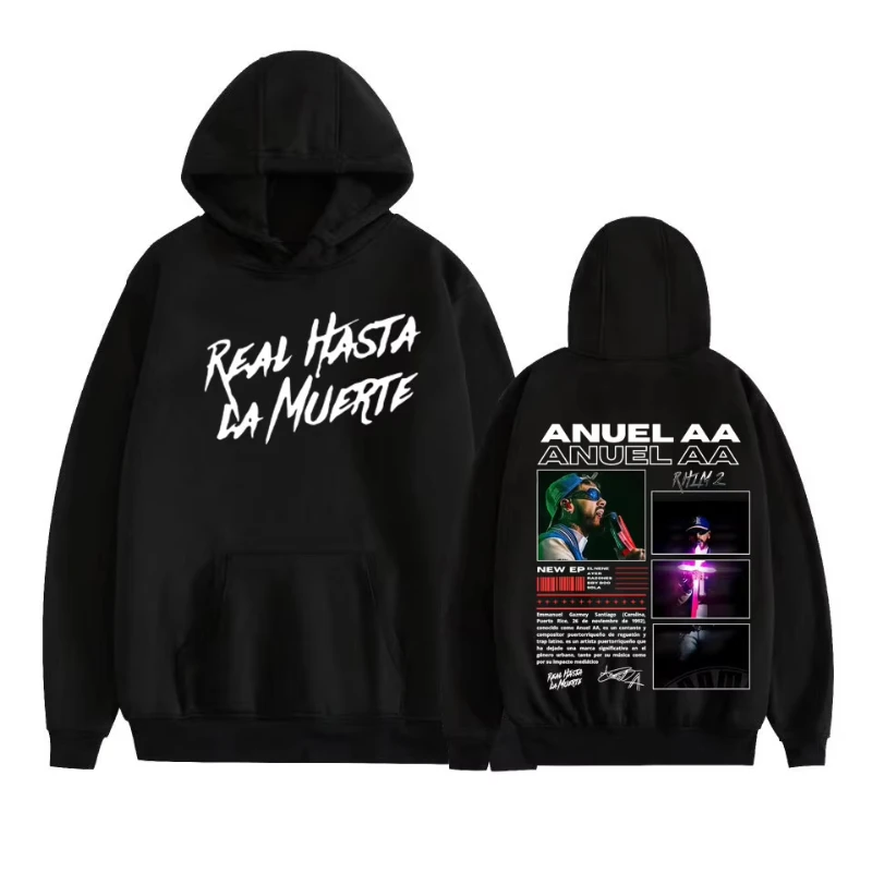 Rapper Anuel AA Real Hasta La Muerte 2025 Graphic Hoodie Men Women Fashion Hip Hop Harajuku Pullover Long Sleeve Sweatshirt Tops
Rapper Anuel AA Real Hasta La Muerte 2025 Graphic Hoodie Men Women Fashion Hip Hop Harajuku Pullover Long Sleeve Sweatshirt Tops