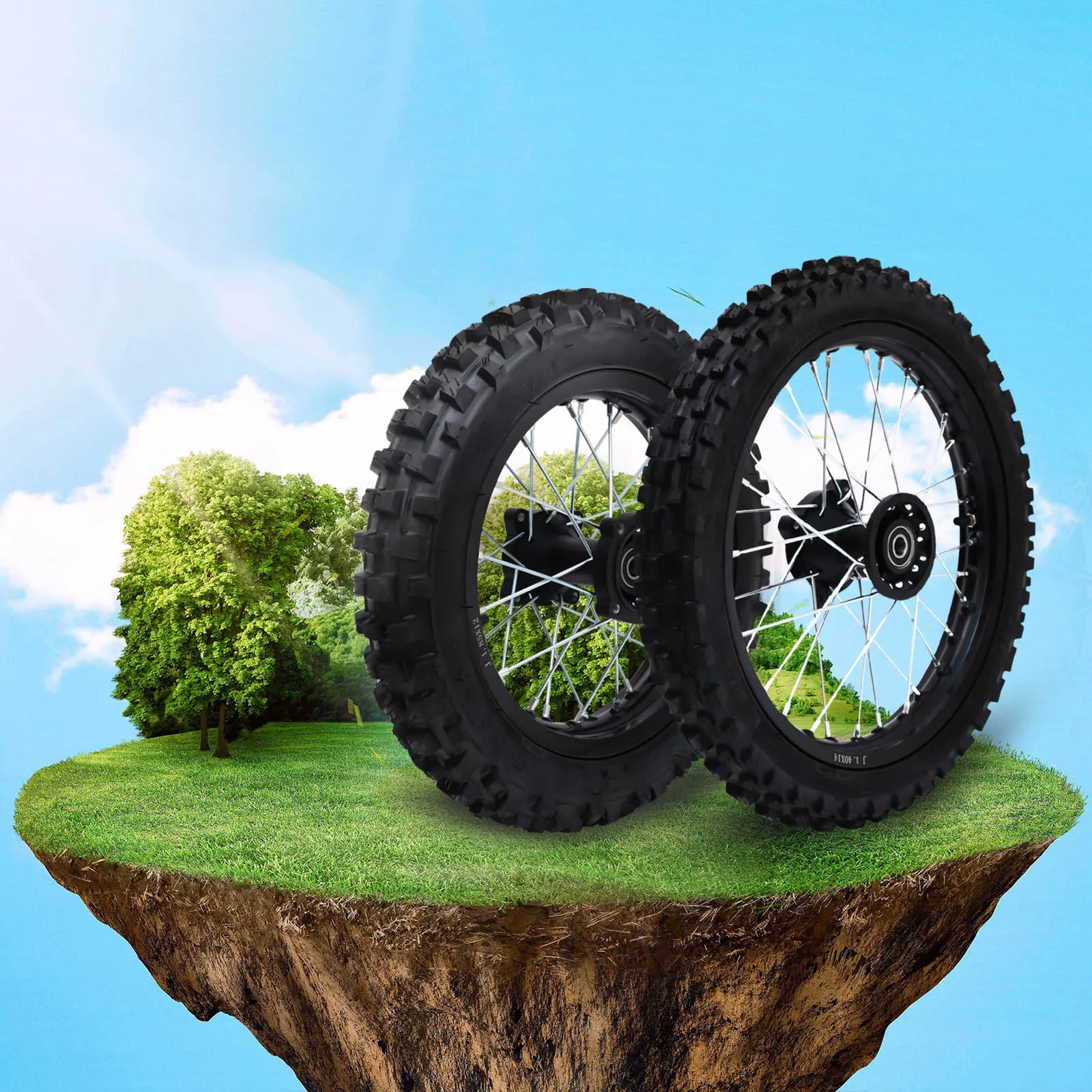 14" / 12" Wheel Rim Tire Front 60/100-14 Rear 80/100-12 for Dirt Bike/Pit Bike/Monkey Bike
14" / 12" Wheel Rim Tire Front 60/100-14 Rear 80/100-12 for Dirt Bike/Pit Bike/Monkey Bike