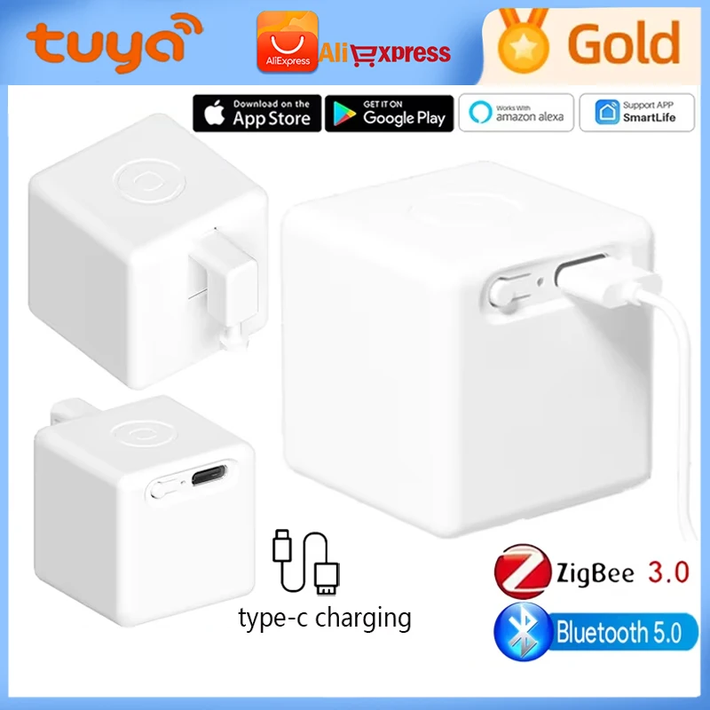 Tuya Smart Bluetooth Fingerbot Switch Button Remote Controller Tuya BLE Zigbee Finger Robot Support Smart Life App Voice Control