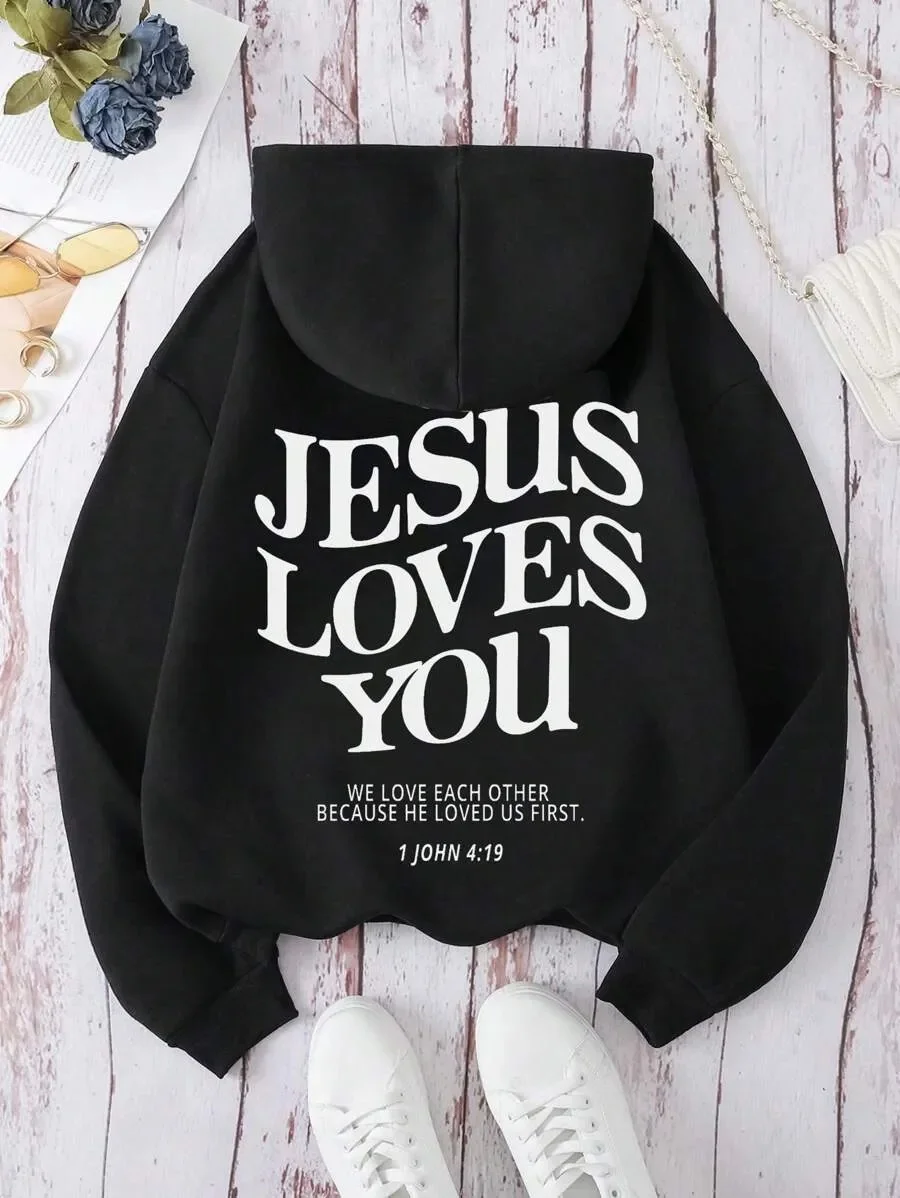 Модная толстовка из чистого хлопка с текстом «Jesus Loves You» — идеально подходит для того, чтобы поделиться вариантом любви и веры для тенденции
Модная толстовка из чистого хлопка с текстом «Jesus Loves You» — идеально подходит для того, чтобы поделиться вариантом любви и веры для тенденции