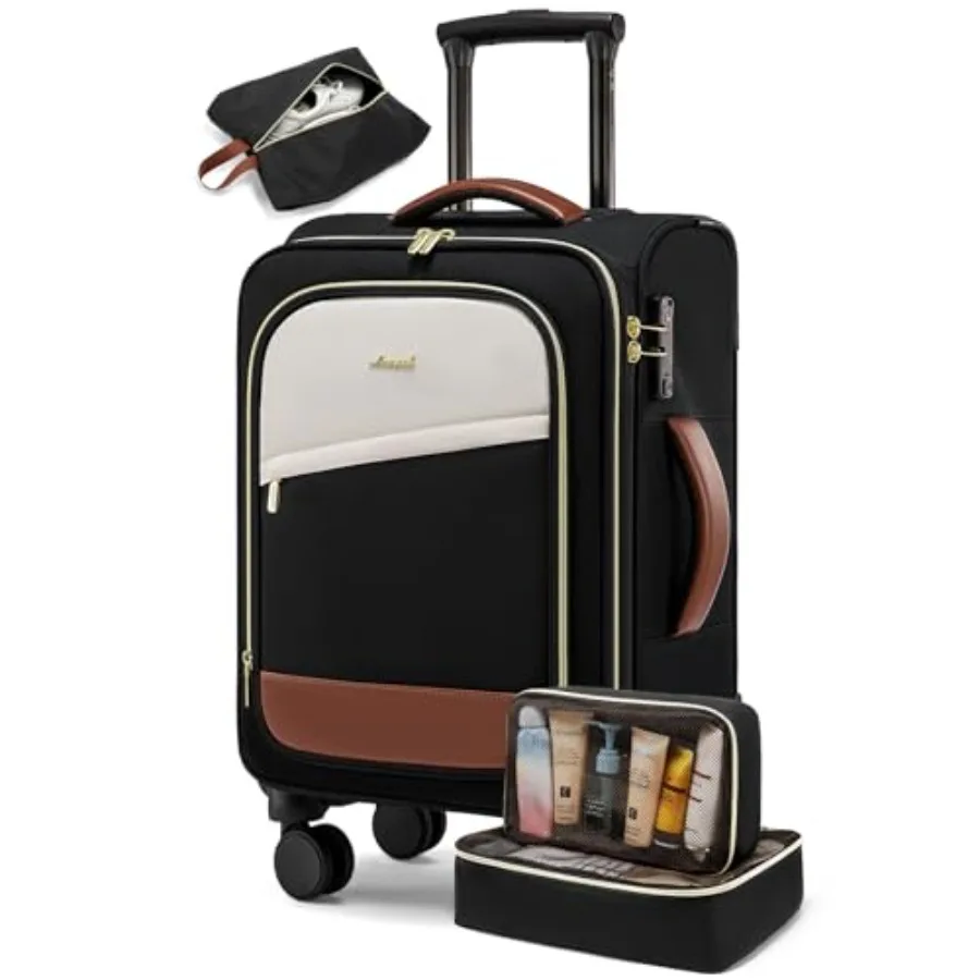 4 Pcs Carry On Luggage 22x14x9 Airline Approved, 20 Inch Carry On Suitcases with Wheels, Softside Rolling Suitcase for Women Me
4 Pcs Carry On Luggage 22x14x9 Airline Approved, 20 Inch Carry On Suitcases with Wheels, Softside Rolling Suitcase for Women Me