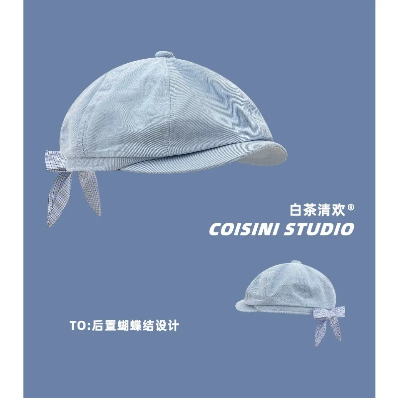Japanese Niche Plaid Bow Denim Forward Hat Spring and Summer Street Versatile Short-brimmed Literary Painter Cap for Women
Japanese Niche Plaid Bow Denim Forward Hat Spring and Summer Street Versatile Short-brimmed Literary Painter Cap for Women