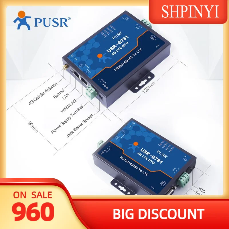 USR-G781-E Версия EMEA и APAC Промышленный сотовый модем Последовательный модем 4G LTE с портом Ethernet-карты SIM-карты
USR-G781-E Версия EMEA и APAC Промышленный сотовый модем Последовательный модем 4G LTE с портом Ethernet-карты SIM-карты